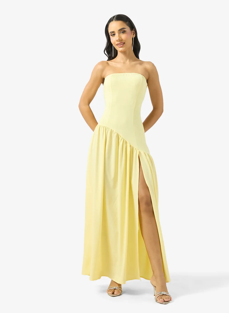 Ginger Off Shoulder Drop Waist Dress with Scarf